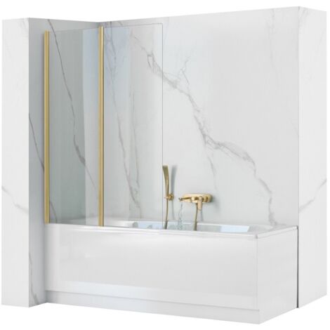 MAMPARA DE BAÑERA REA AGAT-2 80 BRUSH GOLD (1/5)