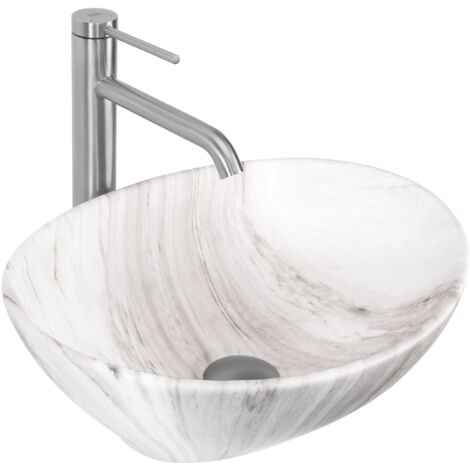 LAVABO SOBRE ENCIMERA REA SOFIA ASH OVAL WHITE (1/5)