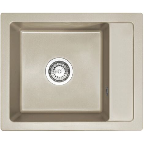 Fregadero Cocina Beige 43,6x82cm, Fregadero Granito 2 Senos + Sifón | Leroy Merlin