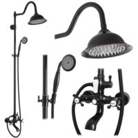 JUEGO DE DUCHA BERGAMO CON TOALLITA NEGRA SKU REA-P5001