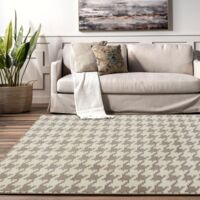 ALFOMBRA DE PLUSH CLOVER PEPITKA 140X200 BEIGE