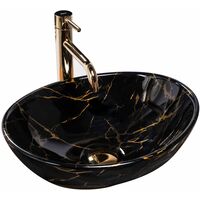LAVABO SOBRE ENCIMERA REA SOFIA NEGRO MARBLE