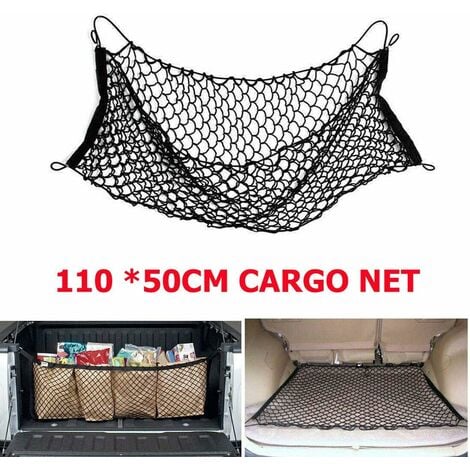 Filet de Remorque rangement Universelle Élastique Voiture Stockage  Filet,Nylon Bagage Maille, Réseau de Coffre Arrière de Voiture SUV Durable