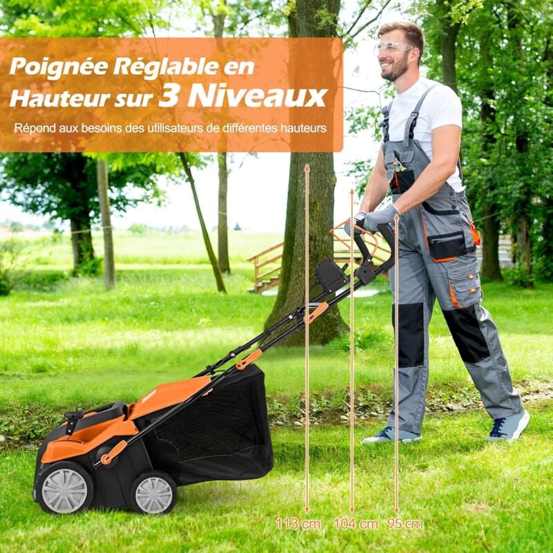 Scarificateur émousseur électrique 2 En 1 Pour Pelouse - 1800w - 40cm