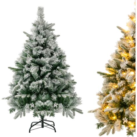 Sapin Noel Sapin De Noël Artificiel RELAX4LIFE 200cm Avec Guirlandes LED - PVC Réaliste - Base Métal Sapin Bureau Maison