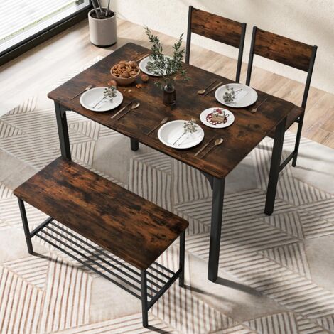 Relax4Life - Ensemble table et chaises 4 PCS - Table à manger