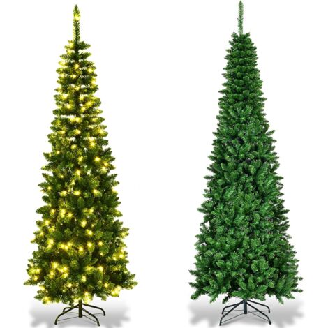 Relax4life Sapin De Noël Artificiel 225cm PVC Ignifuge Avec Support Métal - Arbre Réaliste 928 Branches