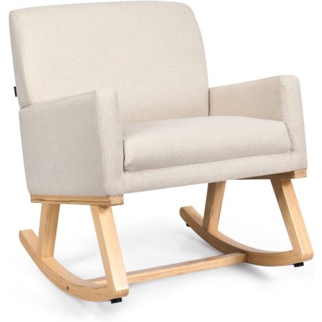 Fauteuil à Bascule De Jardin RELAX4LIFE - Chaise Papasan Avec Coussin épais - Supporte 205 Kg - Pour Intérieur Et Extérieur - 4