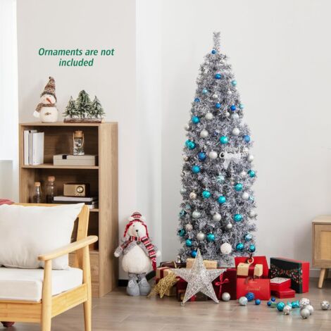 RELAX4LIFE Sapin de Noël 180 cm avec Lumières Intégrées, Arbre de Noël pour Décoration Intérieure ou Extérieure de Noël