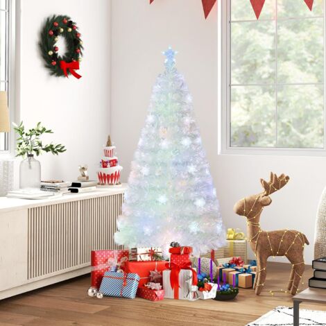 RELAX4LIFE Arbre De Noël Rétractable De 5 Pieds Avec 378 Branches, 130 Lumières Blanches Chaudes 150 Cm De Haut Base 40x40x15 Cm Vert Pvc Ignifuge Fer Plastique Pulverise 180cm 85419962