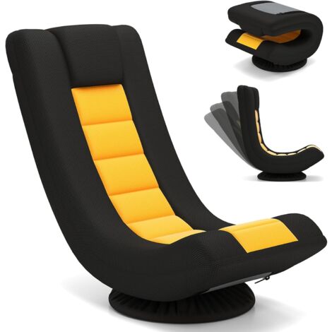Chaise De Sol Pliable Dossier Réglable à 4 Positions Oreiller Cervical Fauteuil Paresseux Rembourr En Eponge Charge 140 Kg