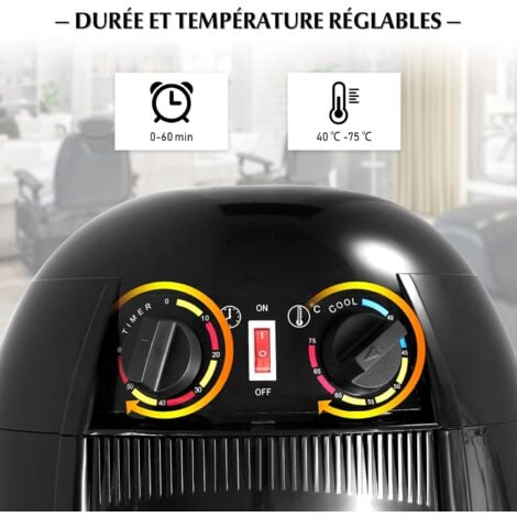 RELAX4LIFE Sèche-cheveux Professionnel 1050W avec Température Réglable de 40°C à 75° et Temps 0-60 Min, Casque de Séchage Réglable en Hauteur 125 cm à 160 cm pour Coiffure, Spa, Salon
