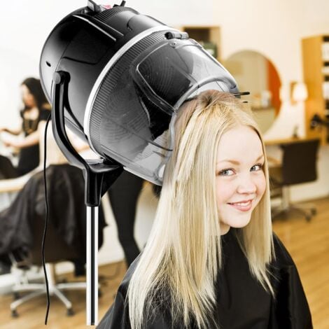 RELAX4LIFE Sèche-cheveux Professionnel 1050W avec Température Réglable de 40°C à 75° et Temps 0-60 Min, Casque de Séchage Réglable en Hauteur 125 cm à 160 cm pour Coiffure, Spa, Salon