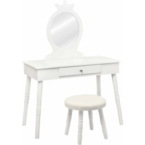 Costzon Ensemble coiffeuse et chaises, coiffeuse princesse 2 en 1