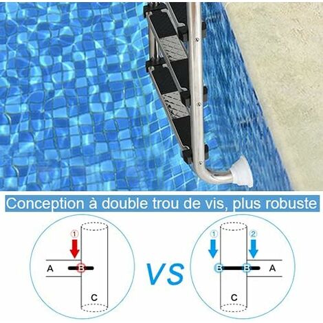 Marche D'échelle De Piscine De Remplacement - Antidérapante, Taille Universelle Pour Tube 4,2 Cm, Installation Facile