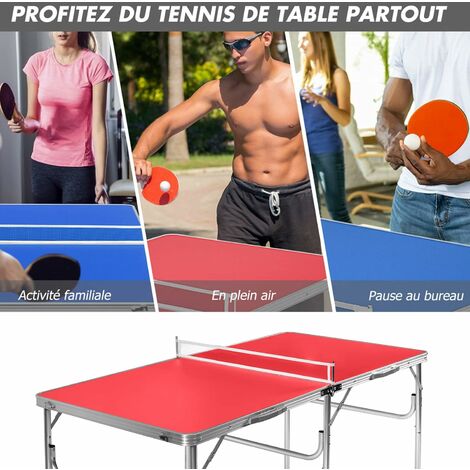 Relaxdays Filet de ping-pong pour table, hydrofuge, pinces métalliques,  extérieur, H x L x P : 15 x 174 x 2,5 cm, vert