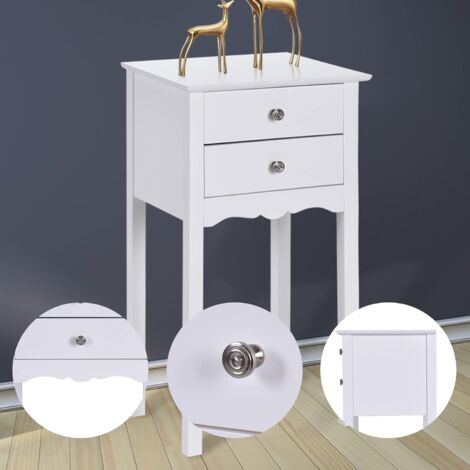 INLIFE Table de console et coiffeuse avec 3 tiroirs Blanc