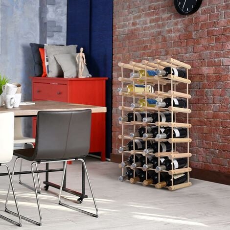 RELAX4LIFE Casier à Bouteilles Modulable pour 36 Bouteilles, Range  Bouteille Vin à 6 Niveaux en Bois Massif, Étagère à Vin pour Bar Cave,  63X28X85,5CM : : Cuisine et Maison