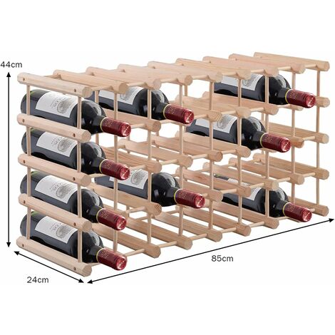 RELAX4LIFE Casier à Bouteilles Modulable pour 36 Bouteilles, Range  Bouteille Vin à 6 Niveaux en Bois Massif, Étagère à Vin pour Bar Cave,  63X28X85,5CM : : Cuisine et Maison