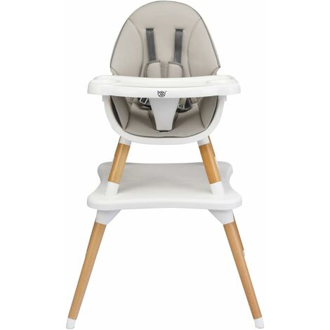 YOLEO Chaise Haute Bébé Evolutive 4 en 1 en bois Siège rotatif à