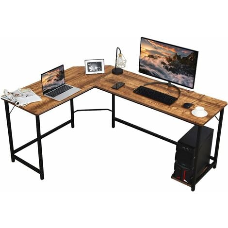 Bureau gaming bureau d'angle en l 130 x 130 cm bureu informatique poste de  travail de bureau chambre - Conforama