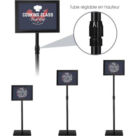 Porte-Affiche Sur Pied Télescopique Réglable 29-93 Cm - Support Publicitaire Pour Magasins Et Événements