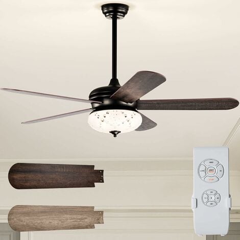 Ventilateur de Plafond avec Lumière LED 132cm Moteur Réversible 5
