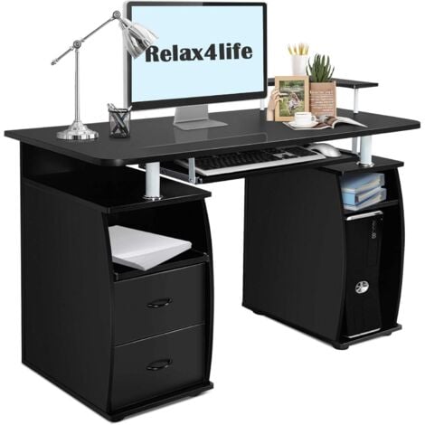 VASAGLE Bureau Informatique, Bureau avec Rangement, Table Haute, Cadre en  Acier, Poste de Travail, 109 x 60 x 100 cm, Montage Facile, Style  Industriel, Marron Rustique et Noir LBT11X en destockage et