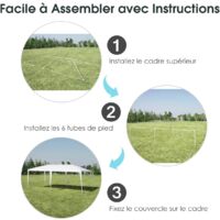 RELAX4LIFE Tonnelle De Jardin 3x9 M Imperméable – Barnum Métal Sans Bâches Latérales – Idéal Mariage, Réception, Marché