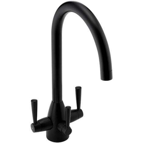 ENKI Torino Kitchen Filter Tap Twin Lever Modern Black