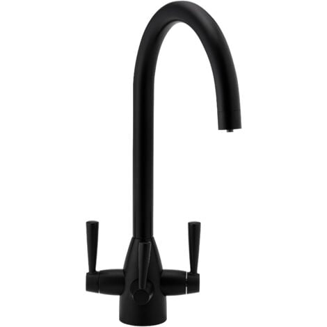 ENKI Torino Kitchen Filter Tap Twin Lever Modern Black