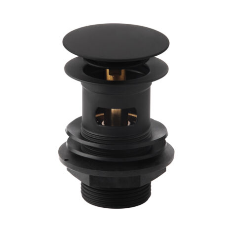 ENKI Plaza Basin Mixer Tap & Waste Sqaure Slotted Black BBT0135