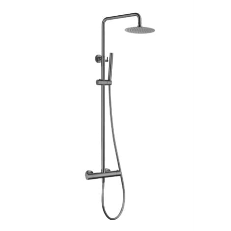 ENKI Dune Shower Head & Handheld Round Gunmetal Black 200mm