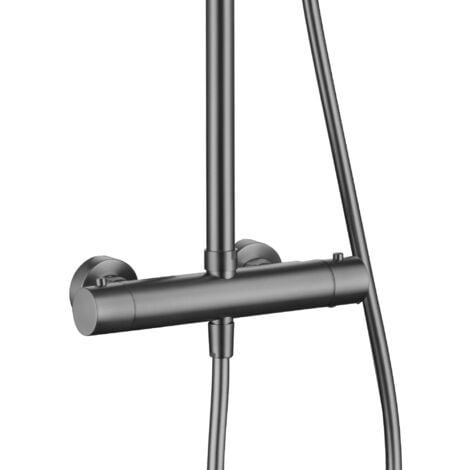 ENKI Dune Shower Head & Handheld Round Gunmetal Black 200mm