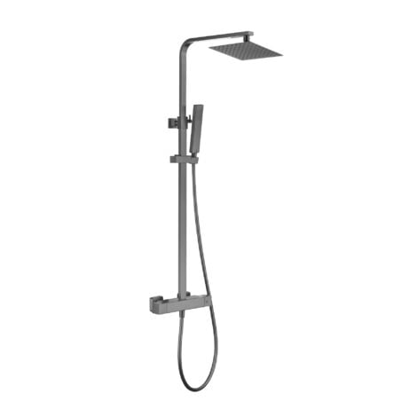 ENKI Enzo Ultra Slim Shower Head Handheld Sqaure Black 200mm