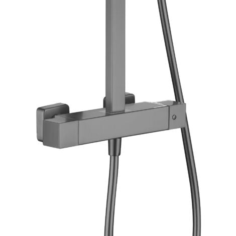 ENKI Enzo Ultra Slim Shower Head Handheld Sqaure Black 200mm