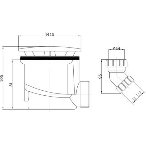 ENKI Fast Flow Shower Tray Waste Low Profile Matt Black 90mm