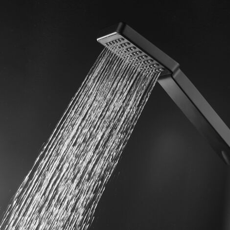 ENKI Shower Riser Rail Kit Square Stainless Steel Black ES012
