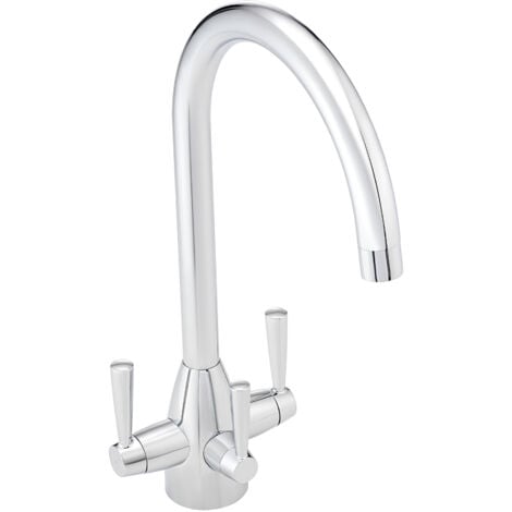 ENKI Torino Kitchen Filter Tap Twin Lever Modern Chrome