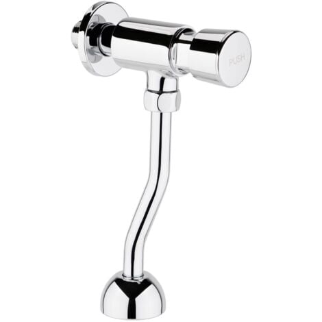 Enki Urinal Flush Toilet Valve 1/1 Inch Manual Button Delay Adjustable Automatic Shut Off Chrome