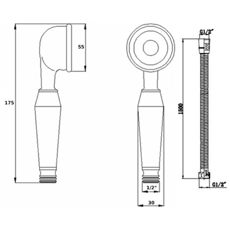 ENKI Handheld Shower Head & Hose Traditional Chrome EH002