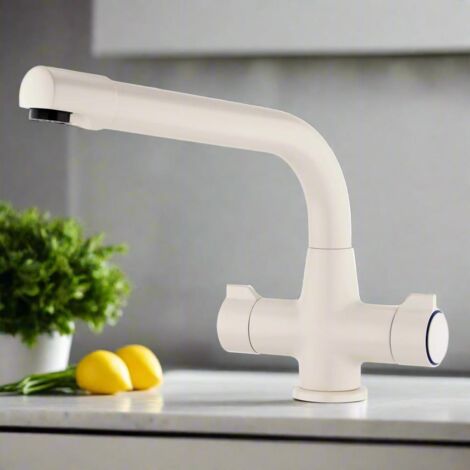 ENKI Alpha Kitchen Sink Basin Dual Flow Mixer Tap Cream