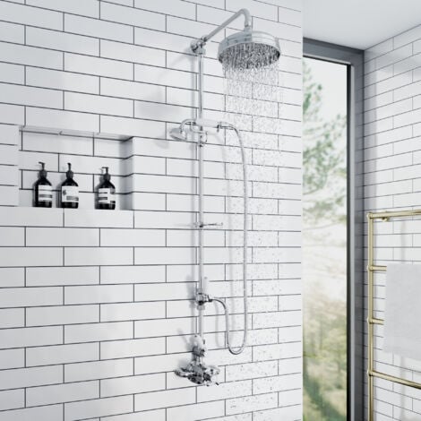 ENKI Downton Shower Diverter with Extension Pipe Chrome 18mm