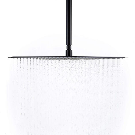 ENKI Ultra Slim Shower Head Square Matte Black 400mm