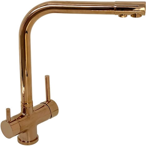 ENKI Modena Kitchen Mixer Tap 3-Way Filter Round Rose Gold