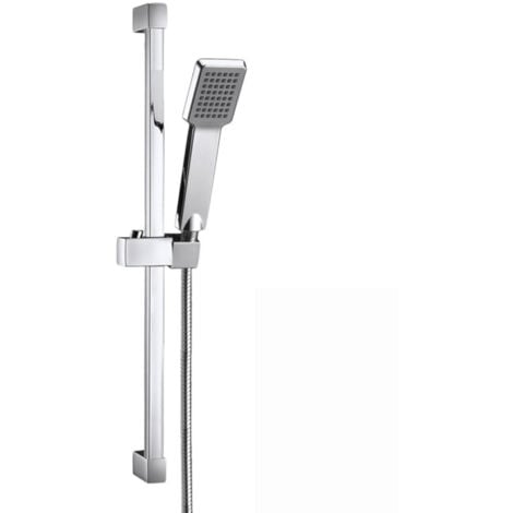 ENKI Shower Riser Rail Kit Square Stainless Steel Chrome ES016