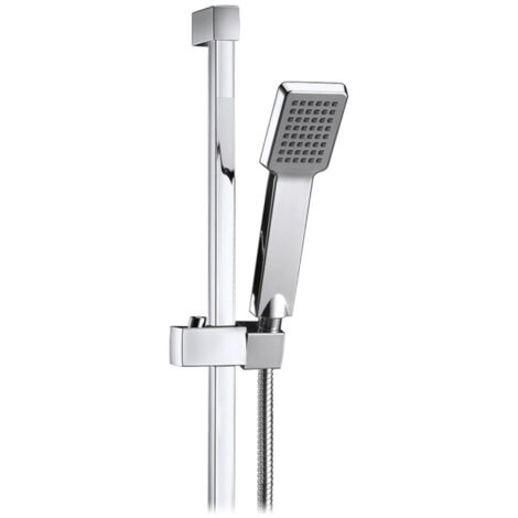 ENKI Shower Riser Rail Kit Square Stainless Steel Chrome ES016