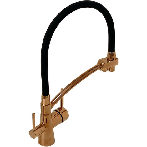 ENKI Geneva Kitchen Mixer Tap 3-Way Filter Pull Out Rose Gold