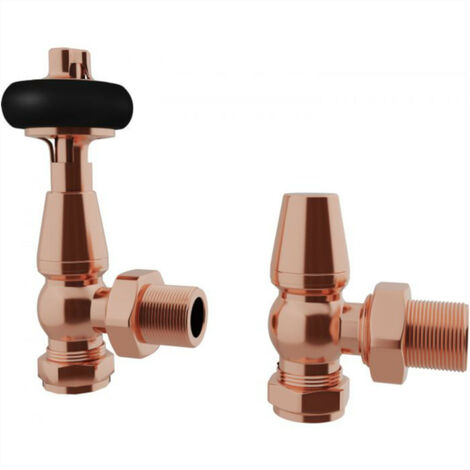 ENKI RF010 Thermostatic Angle Rose Gold Towel Radiator Valve Traditional  Chelsea