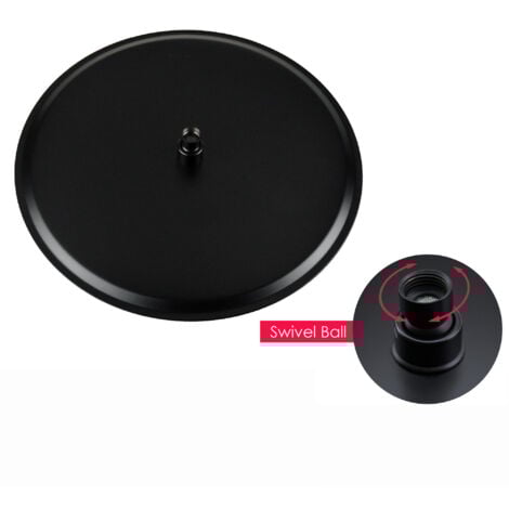 ENKI Shower Head & Arm Fixed Ceiling Mounted Matte Black 40cm
